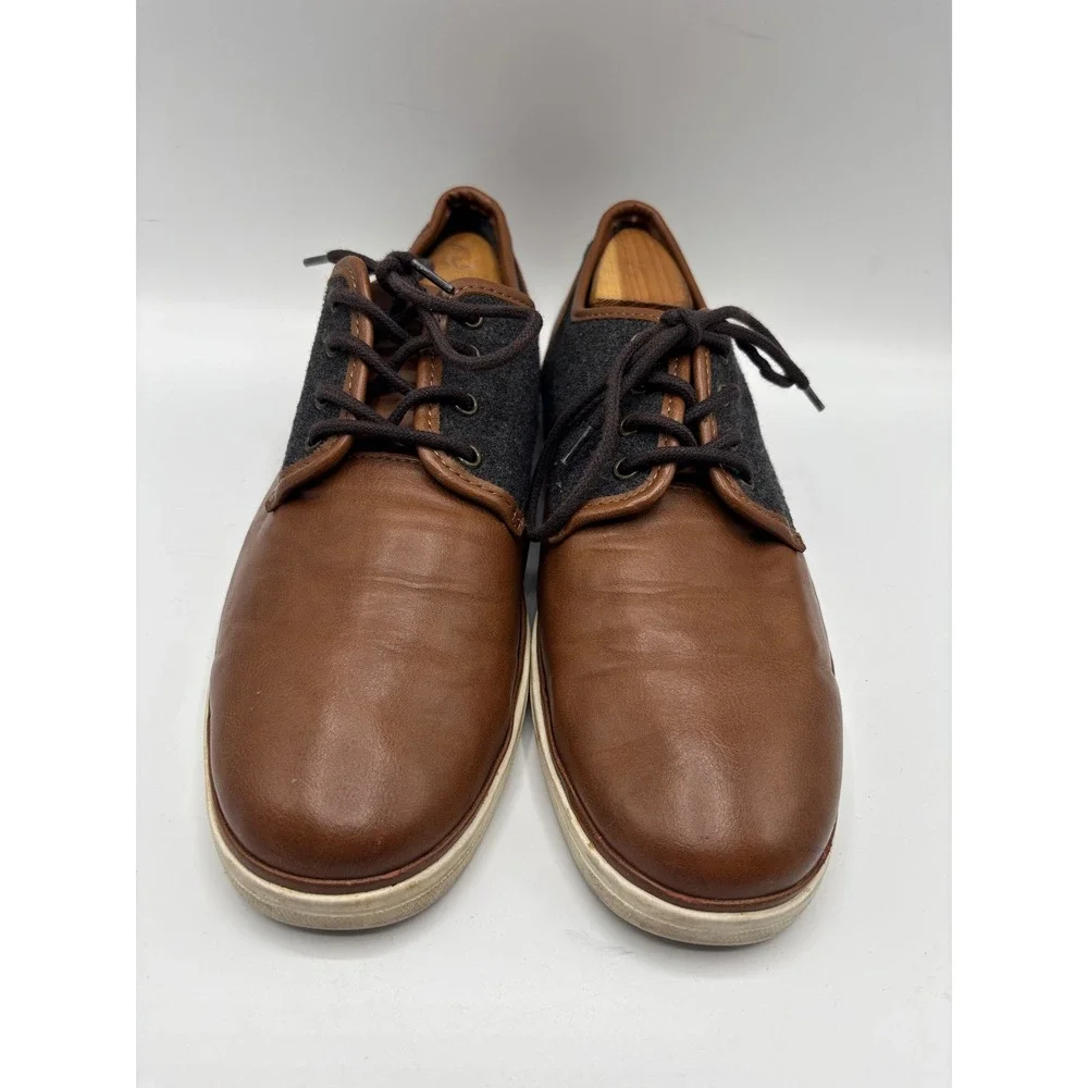ALDO Men's Brown Leather & Wool Casual Oxford Shoes Size 9.5 Leather Lace-Up